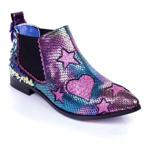 Irregular Choice Starlight Empress Sequin Ankle Boots size 8/ 39
